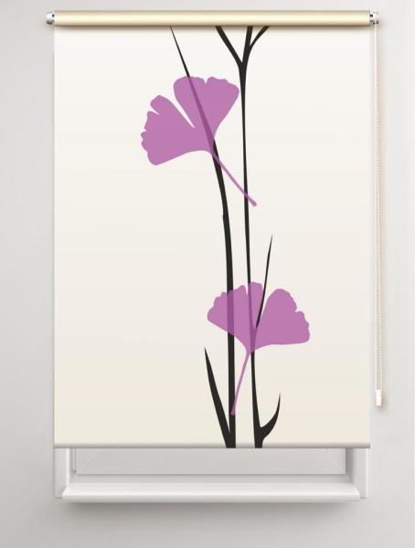 Rollo Ginkgo tone – lila, Motivrollo, Rollo mit Druck, Fotorollo, bedrucktes Rollo, Fensterrollo,verdunkelndes Rollo, Sonnenschutz Rollo